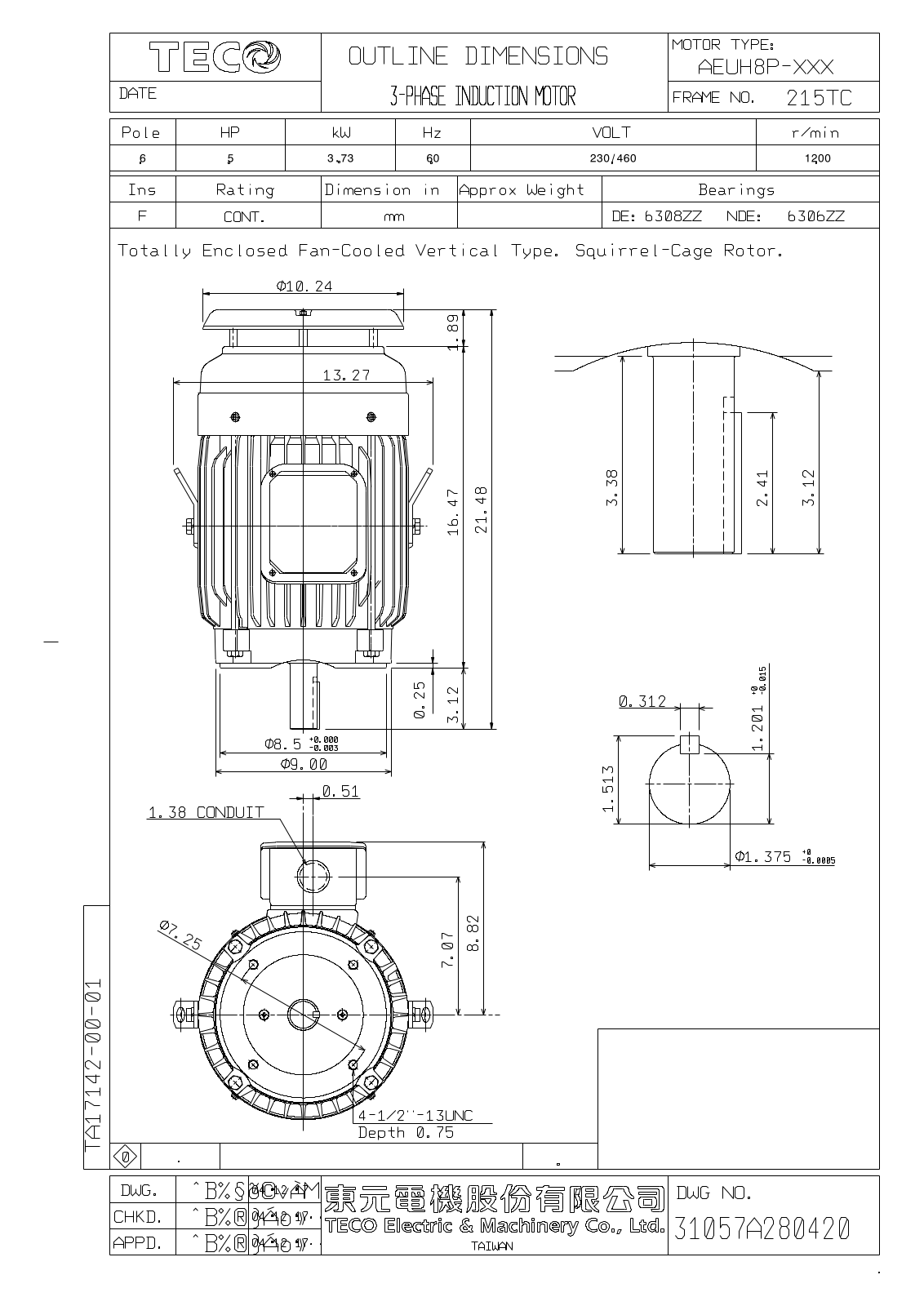 Teco NPV0056C Reference Drawing