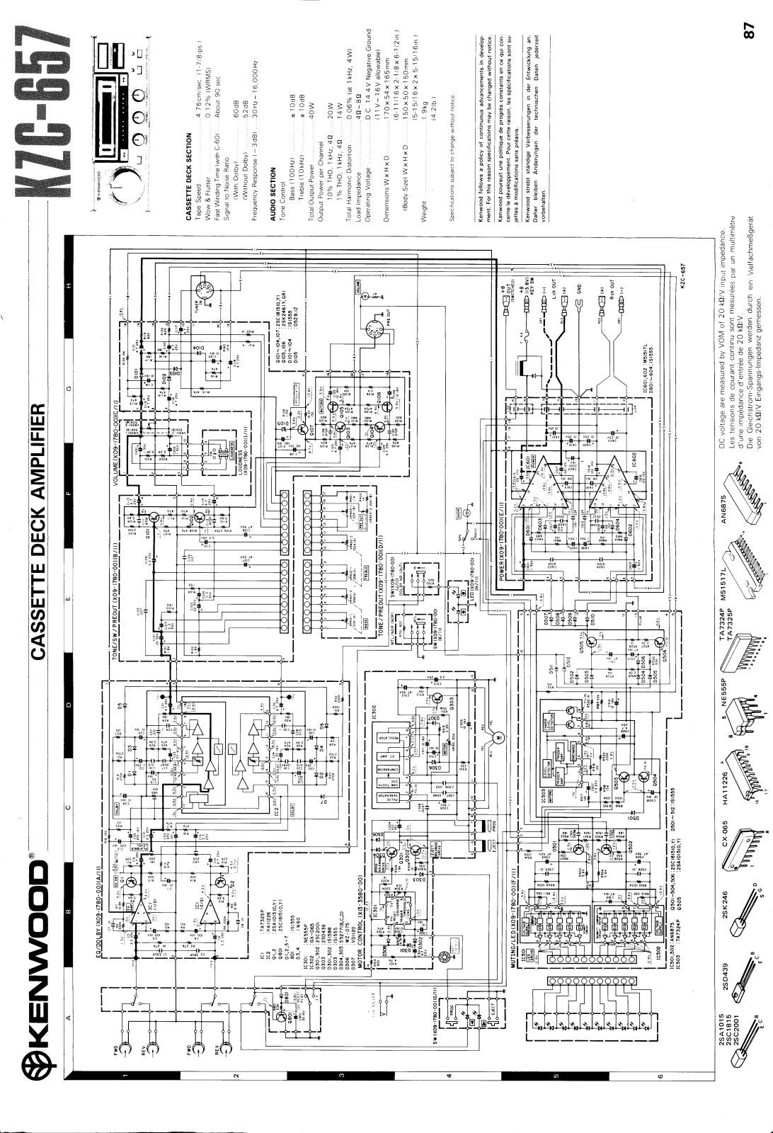 Kenwood KZC-657 Schematic