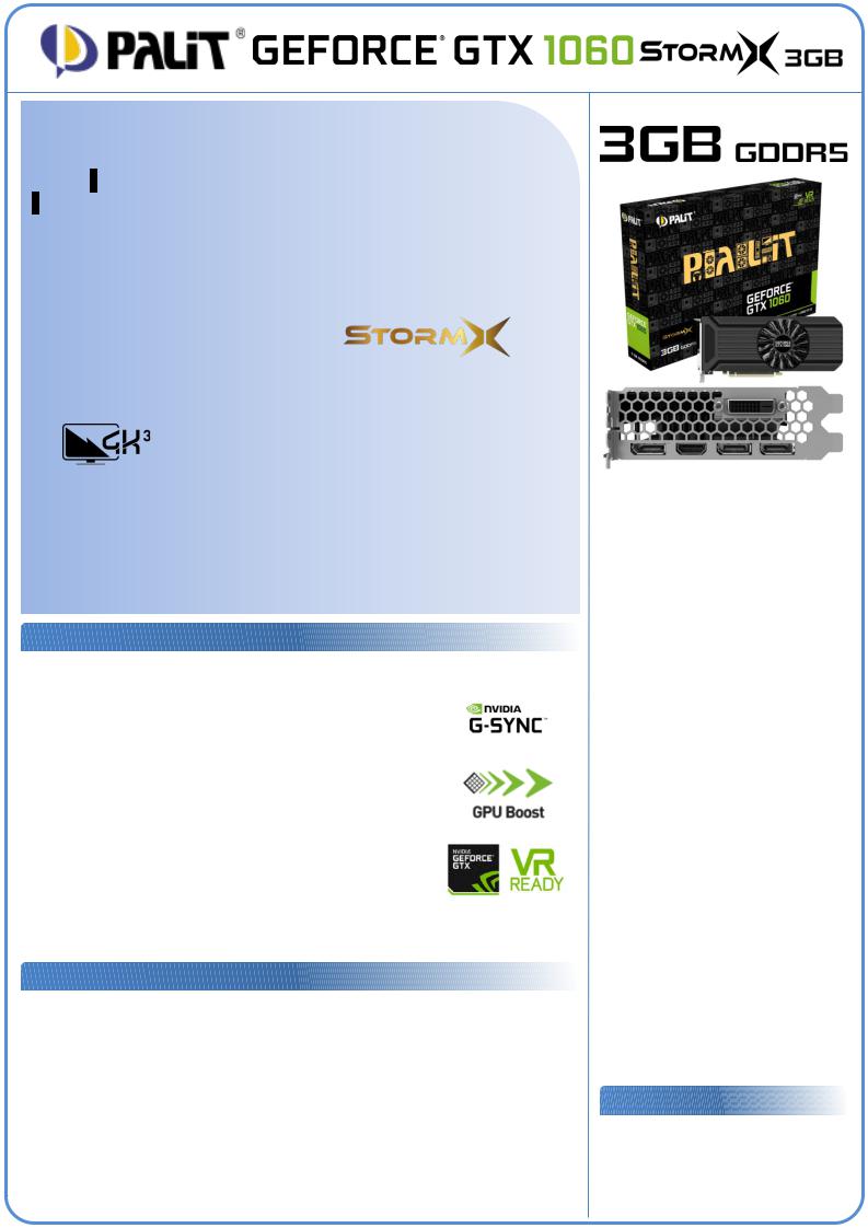 Palit GTX 1060 StormX 3G User Manual
