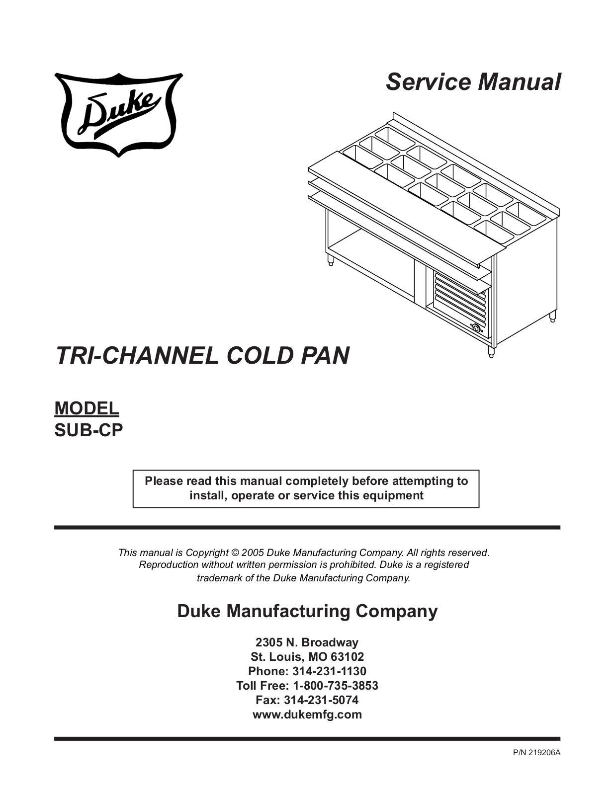 Duke SUB-CP Service Manual