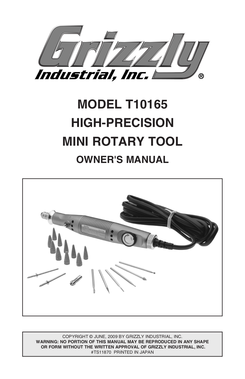 Grizzly T10165 User Manual