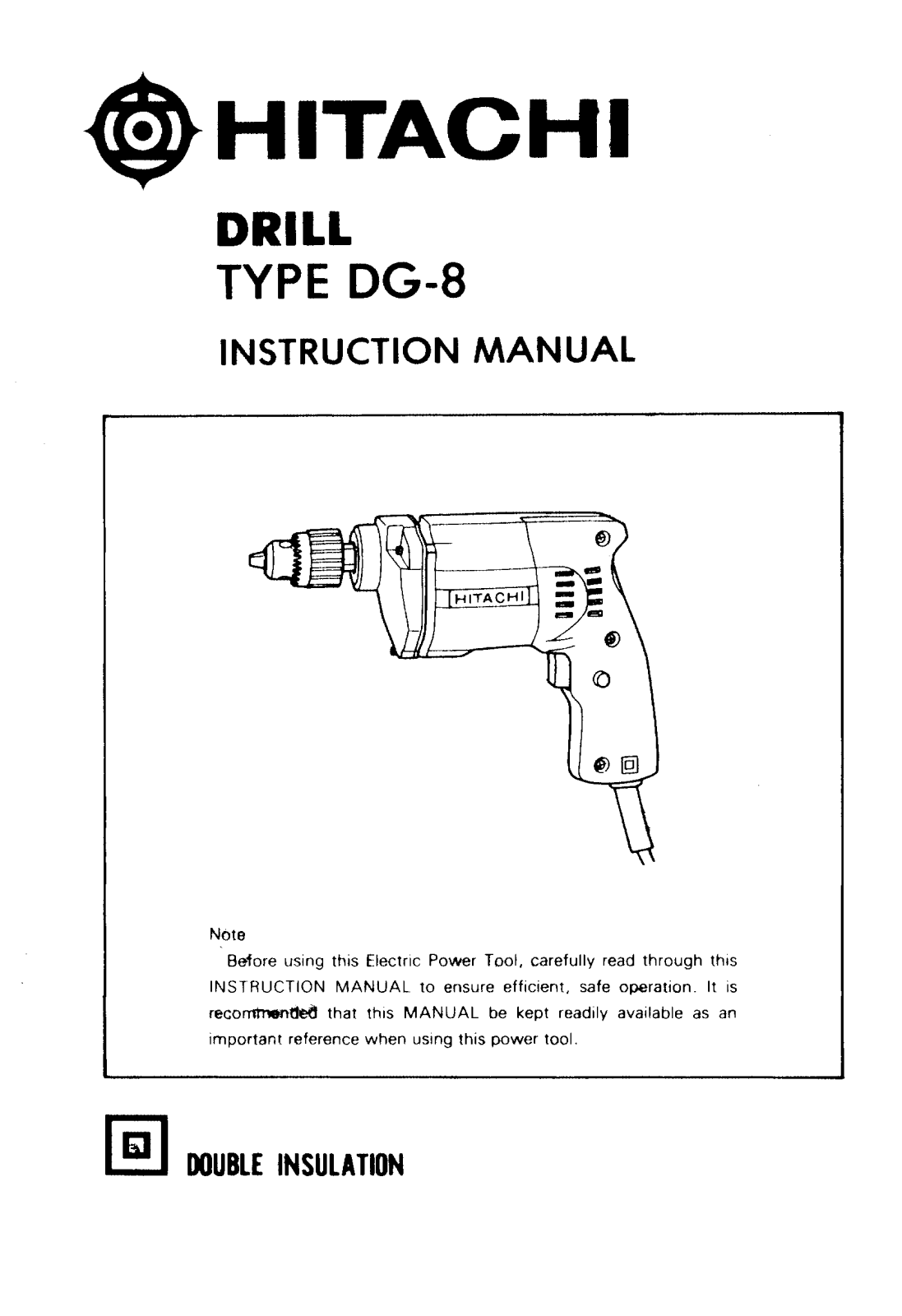 Hitachi DG8 User Manual