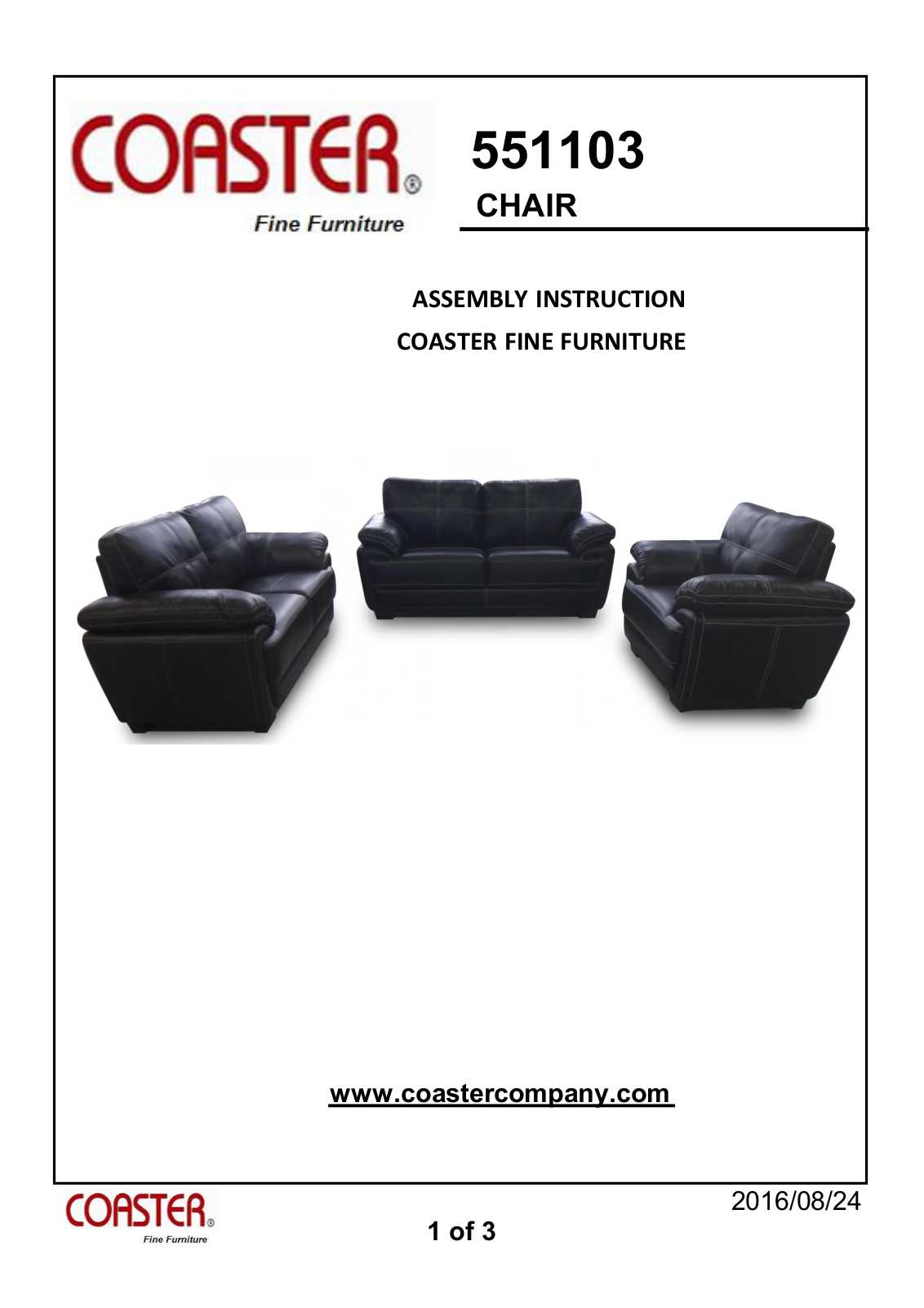Coaster 551103 Assembly Guide - ManualMachine.com
