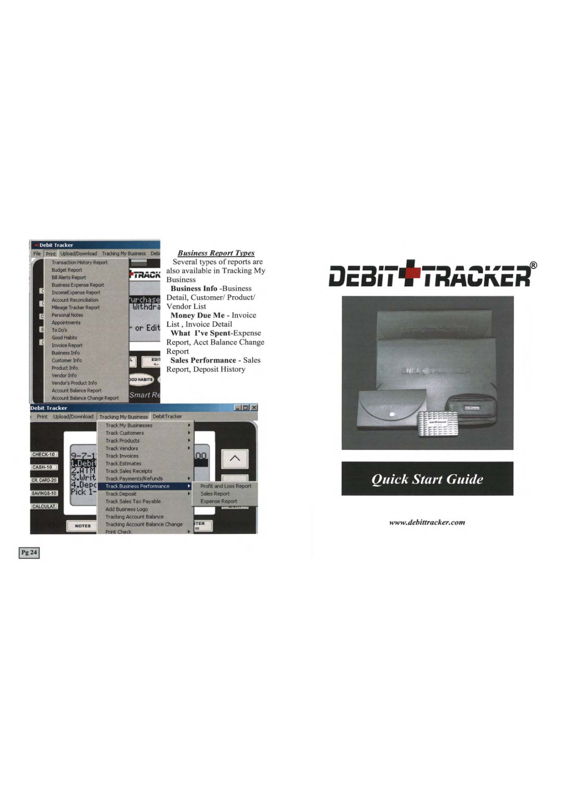 DEBIT TRACKER GC402082 Users Manual