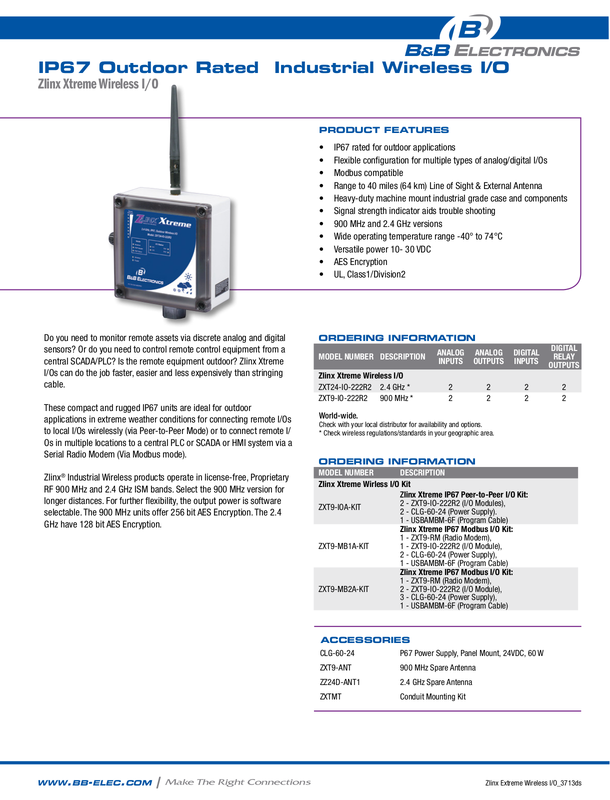 B&B Electronics ZXT9-MB2A-KIT Datasheet