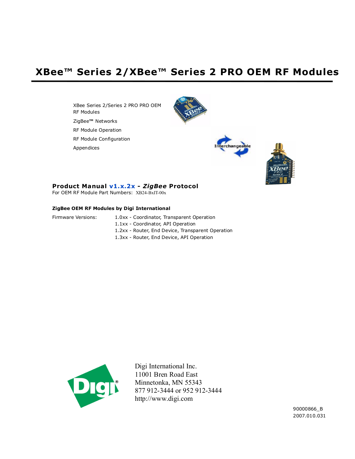 Digi XBEEPRO2 Users Manual