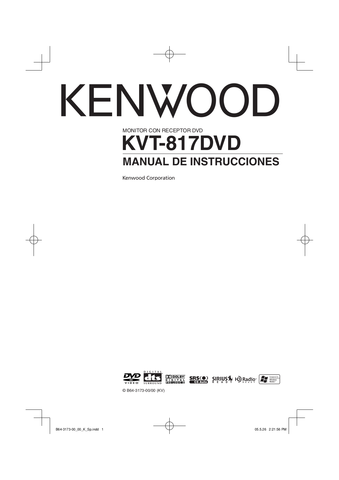 Kenwood KVT-817DVD User Manual