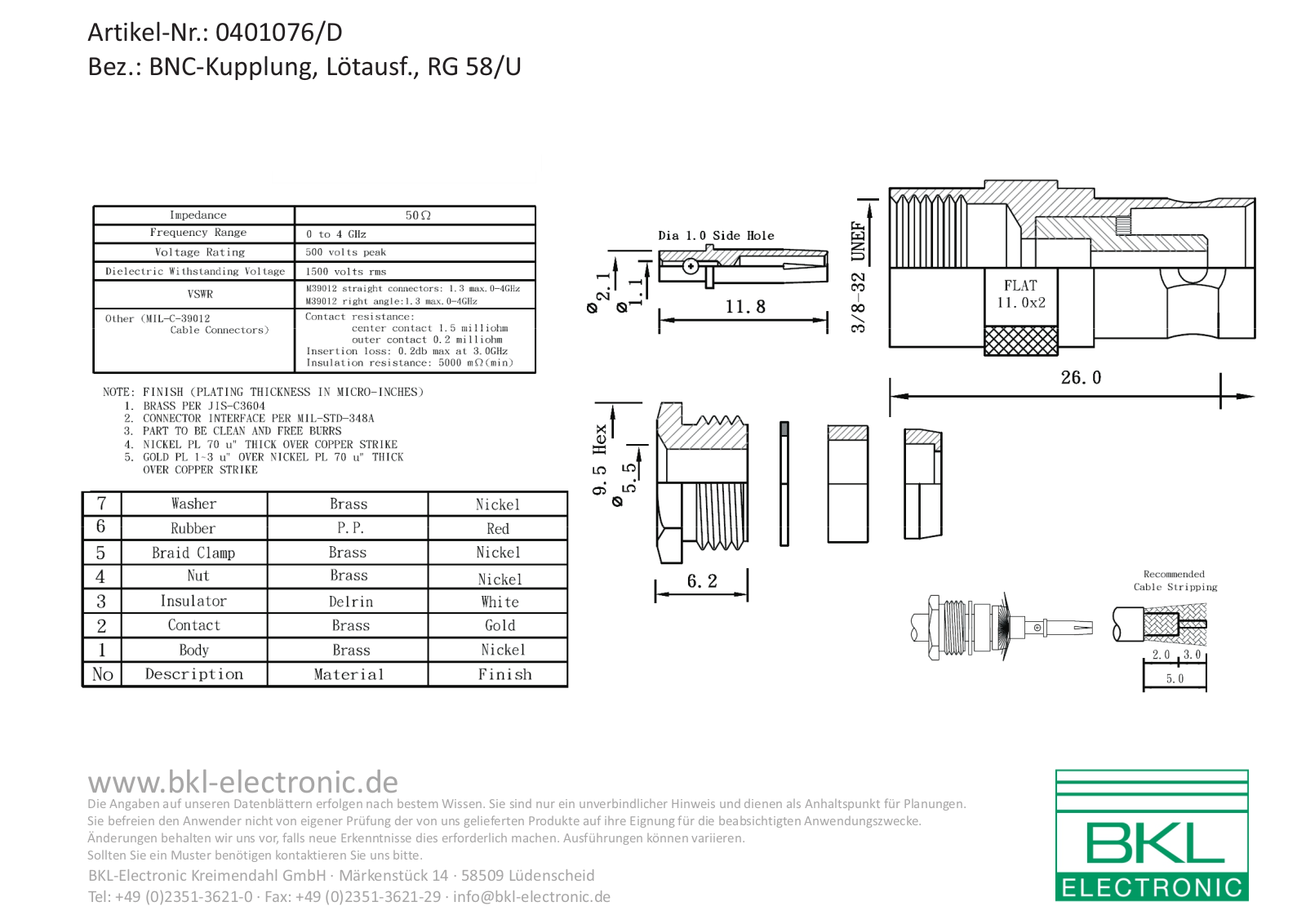 BKL BKL 0401076-D Datasheet - ManualMachine.com