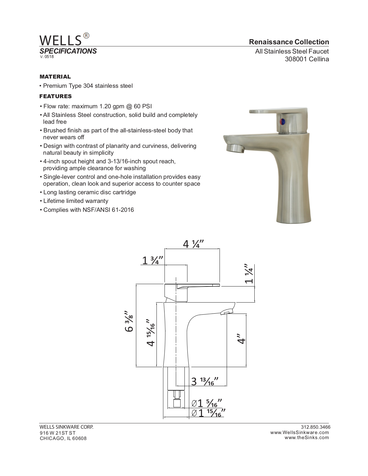 Wells Sinkware WLSW1222 Specifications - ManualMachine.com