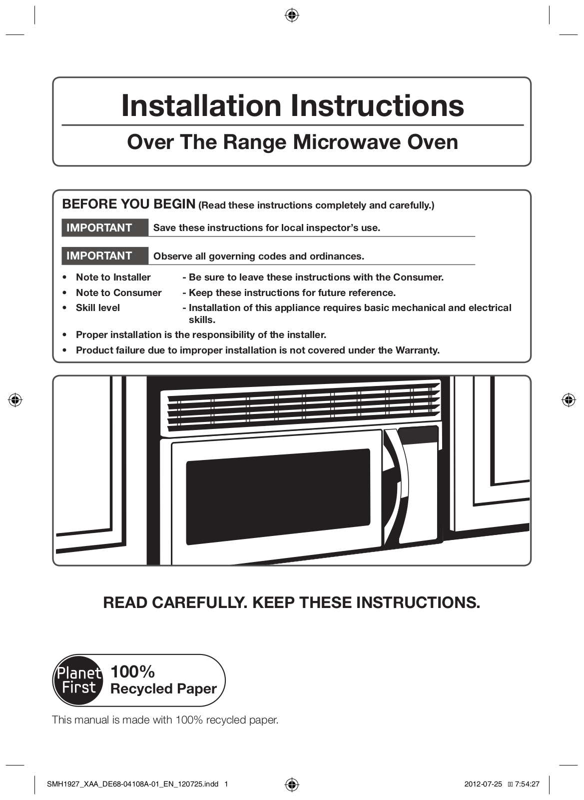 Samsung SMH1927S-XAA User Manual