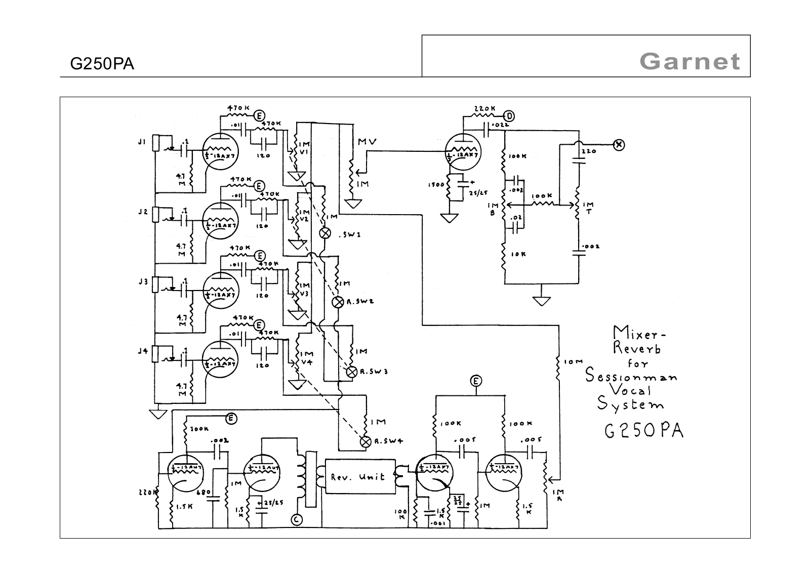 Garnet g250pa schematic