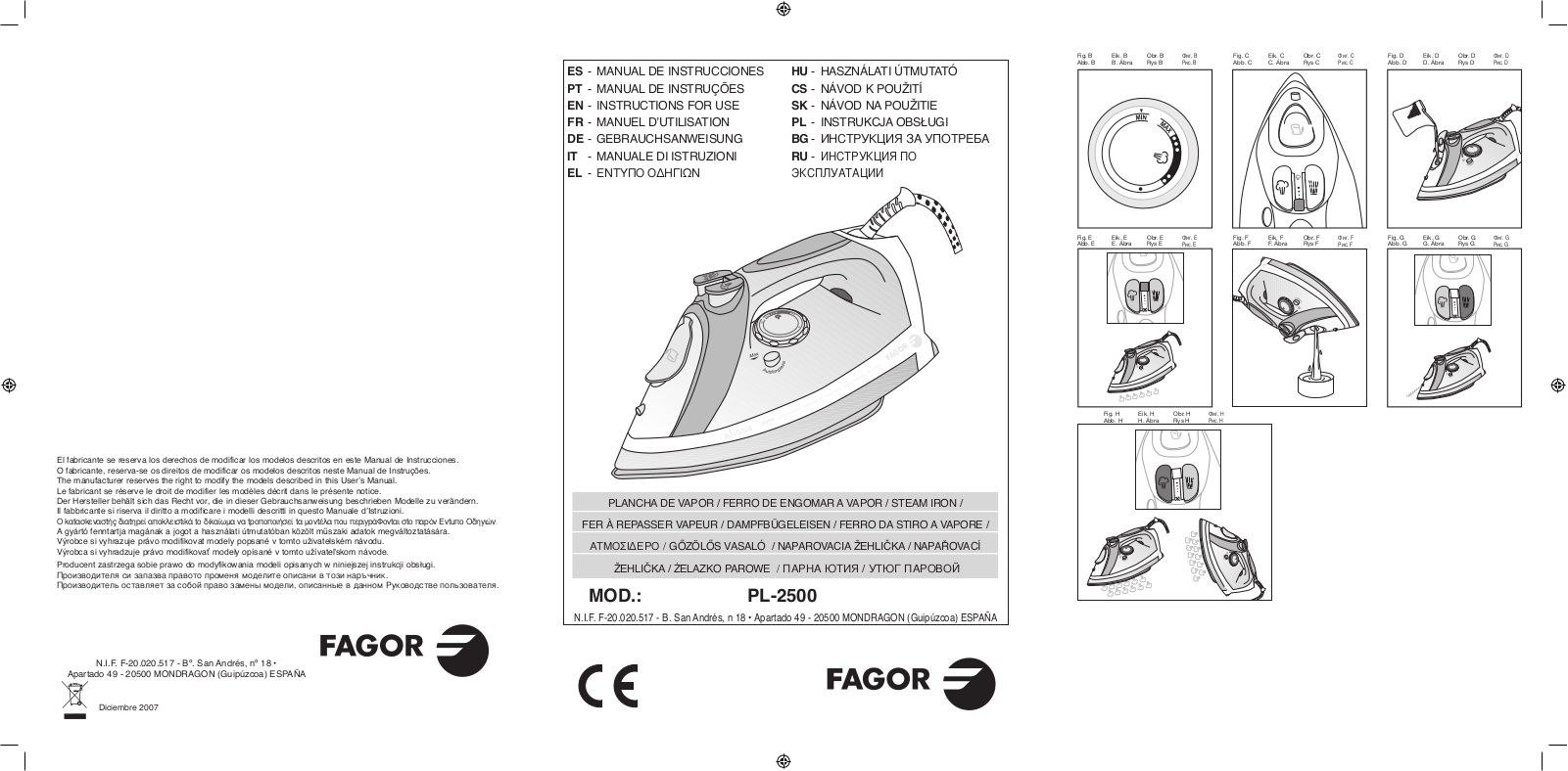 FAGOR PL2500 User Manual