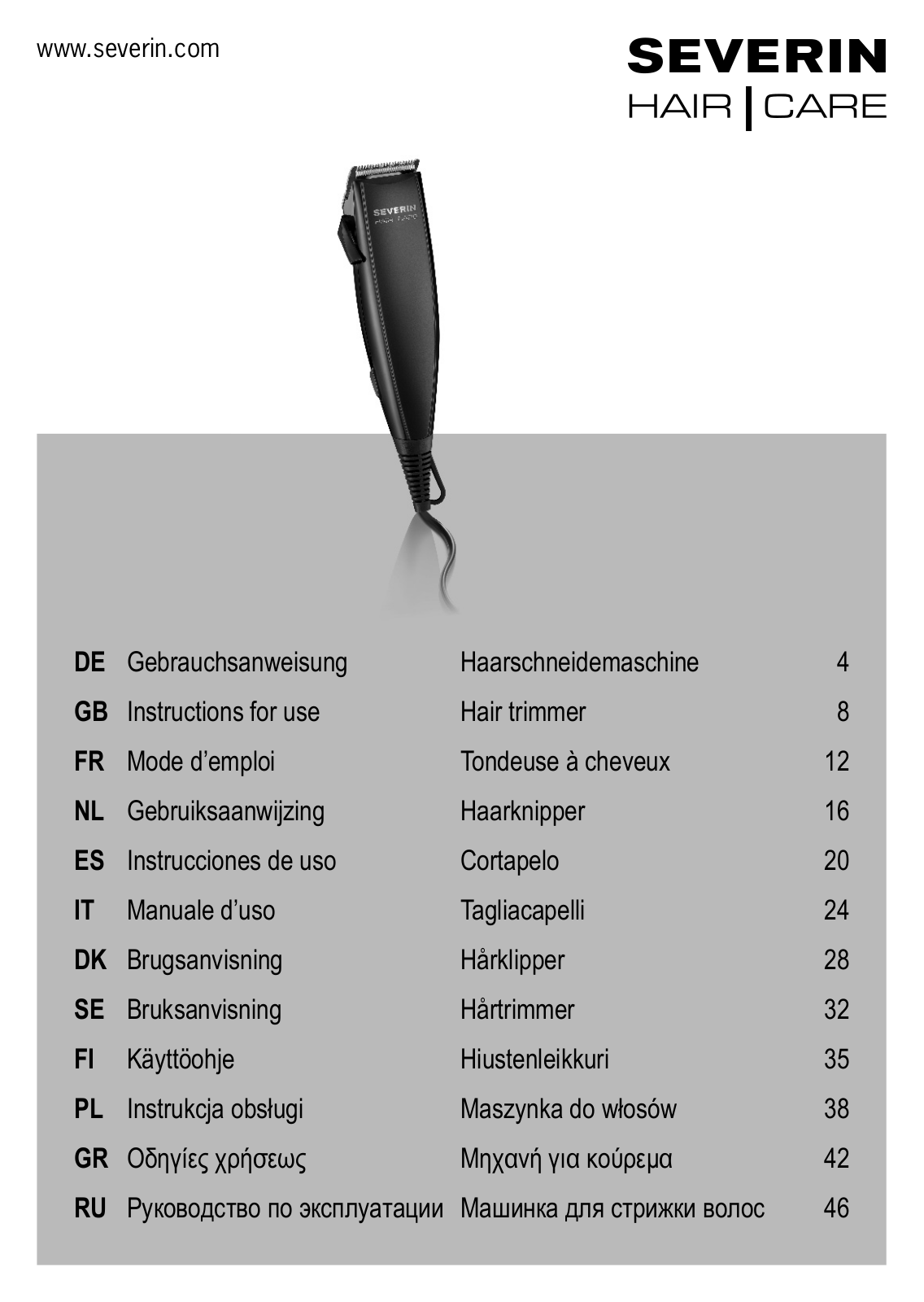 Severin HS 0707 User Manual