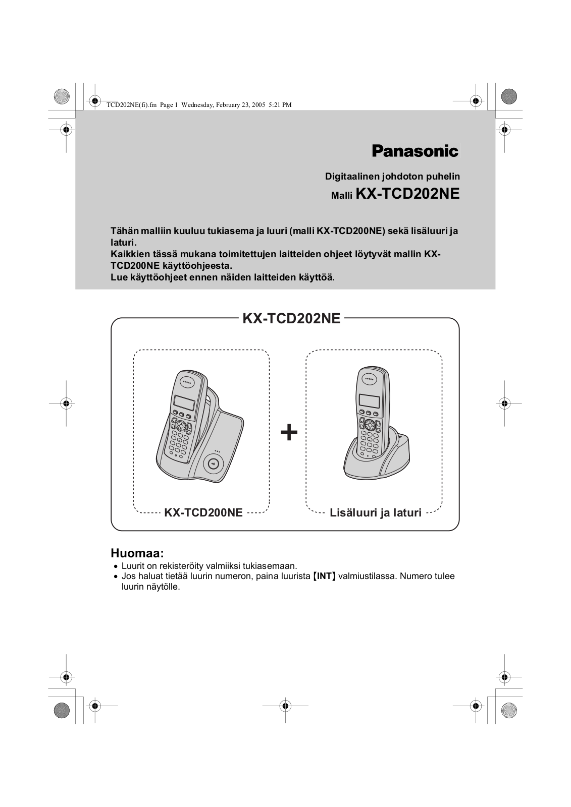 Panasonic KX-TCD202NE BROCHURE