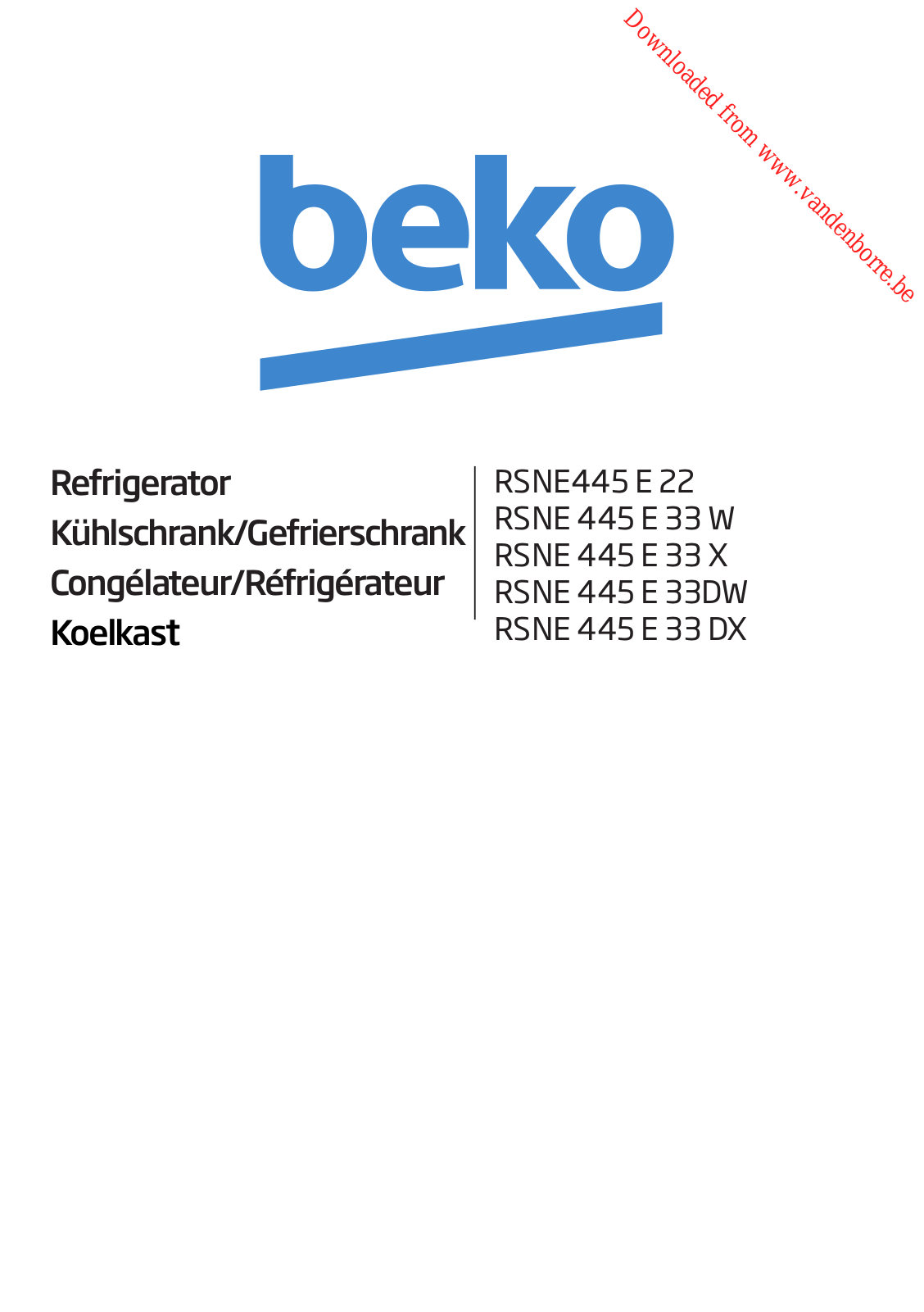 BEKO RSNE 445E33W User Manual