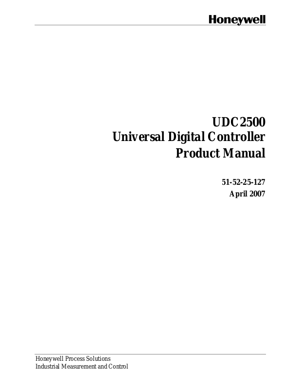 Honeywell UDC2500 User Manual