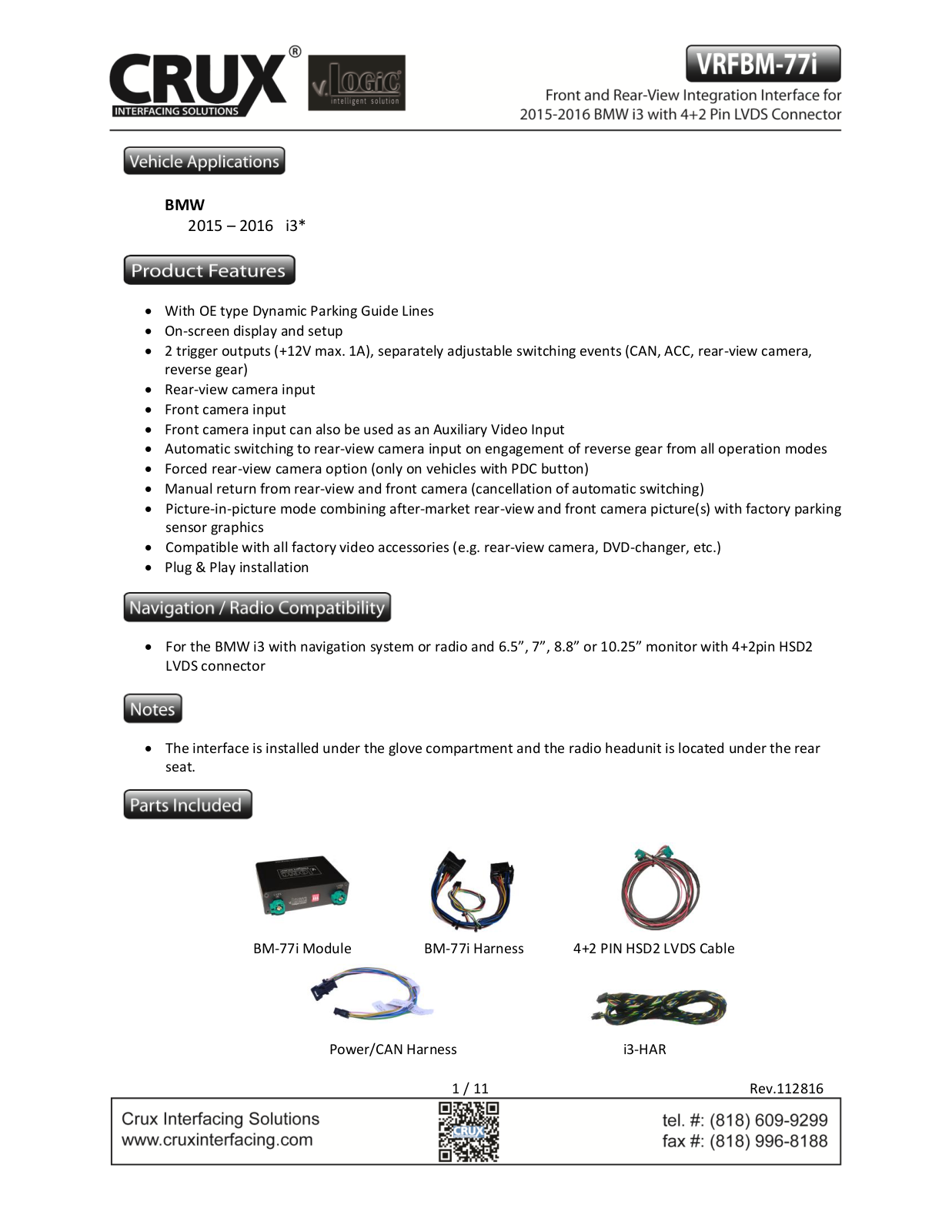 Crux VRFBM-77I User Manual