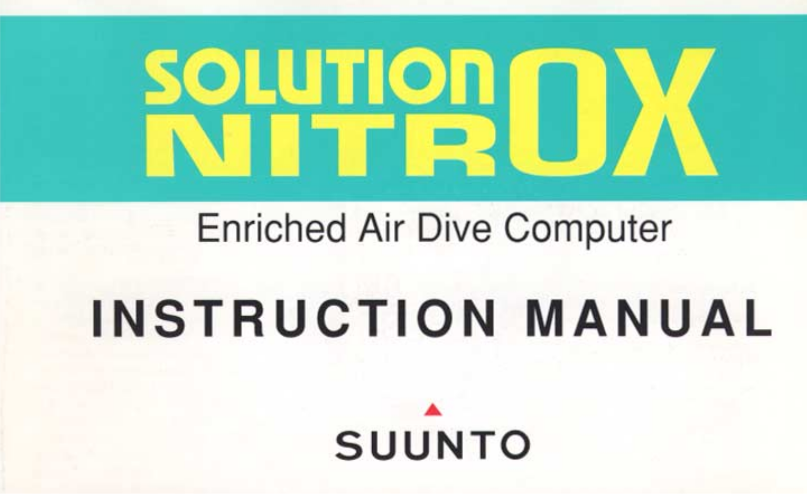 Suunto SOLUTION NITROX Instruction Manual