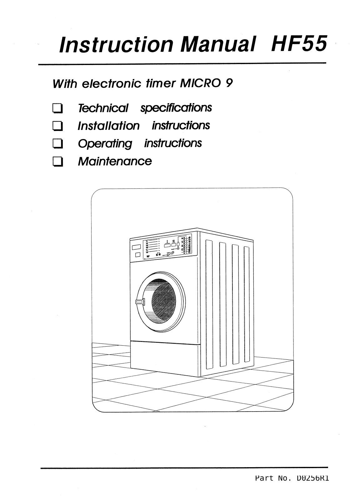 Cissell HF55 Service Manual