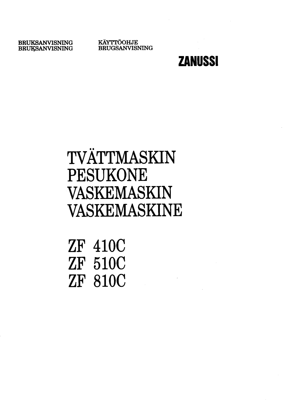 Zanussi ZF410C User Manual