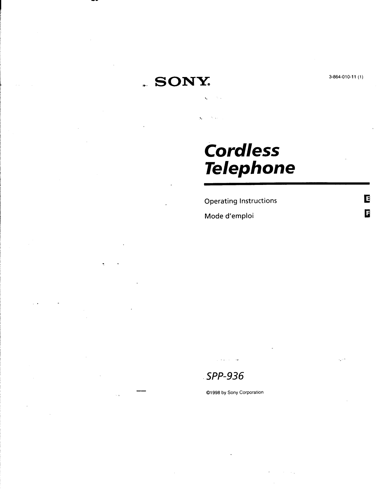 Sony SPP-936 User Manual