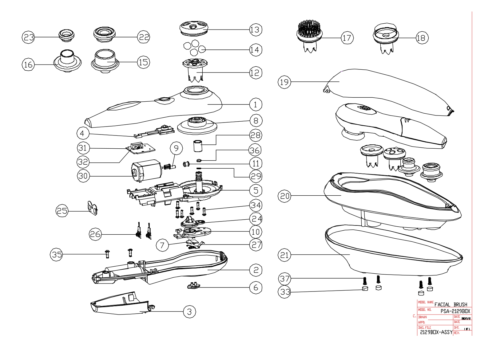 Vitek PSA-2129 Exploded view