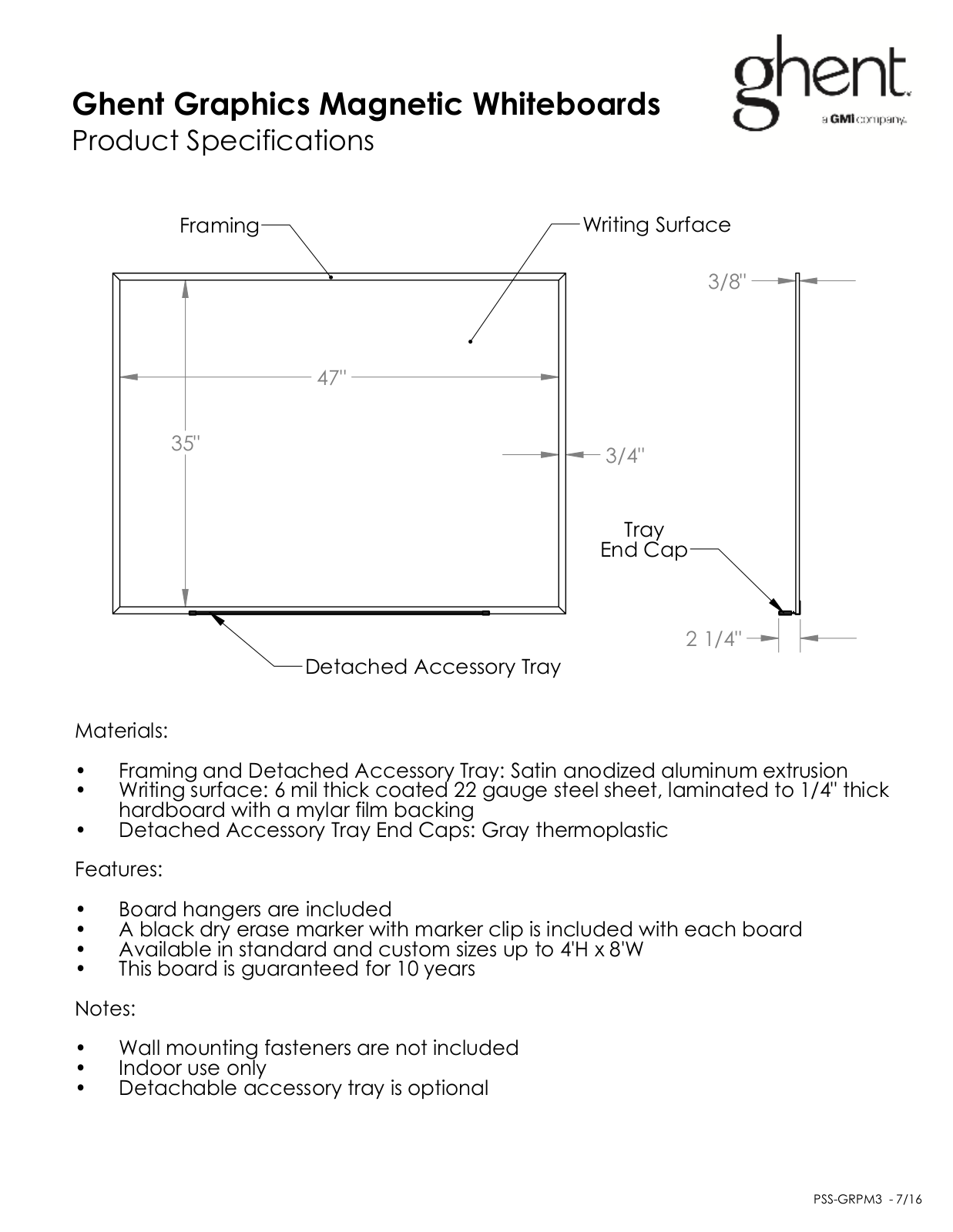 Ghent GEX1337 Specifications - ManualMachine.com