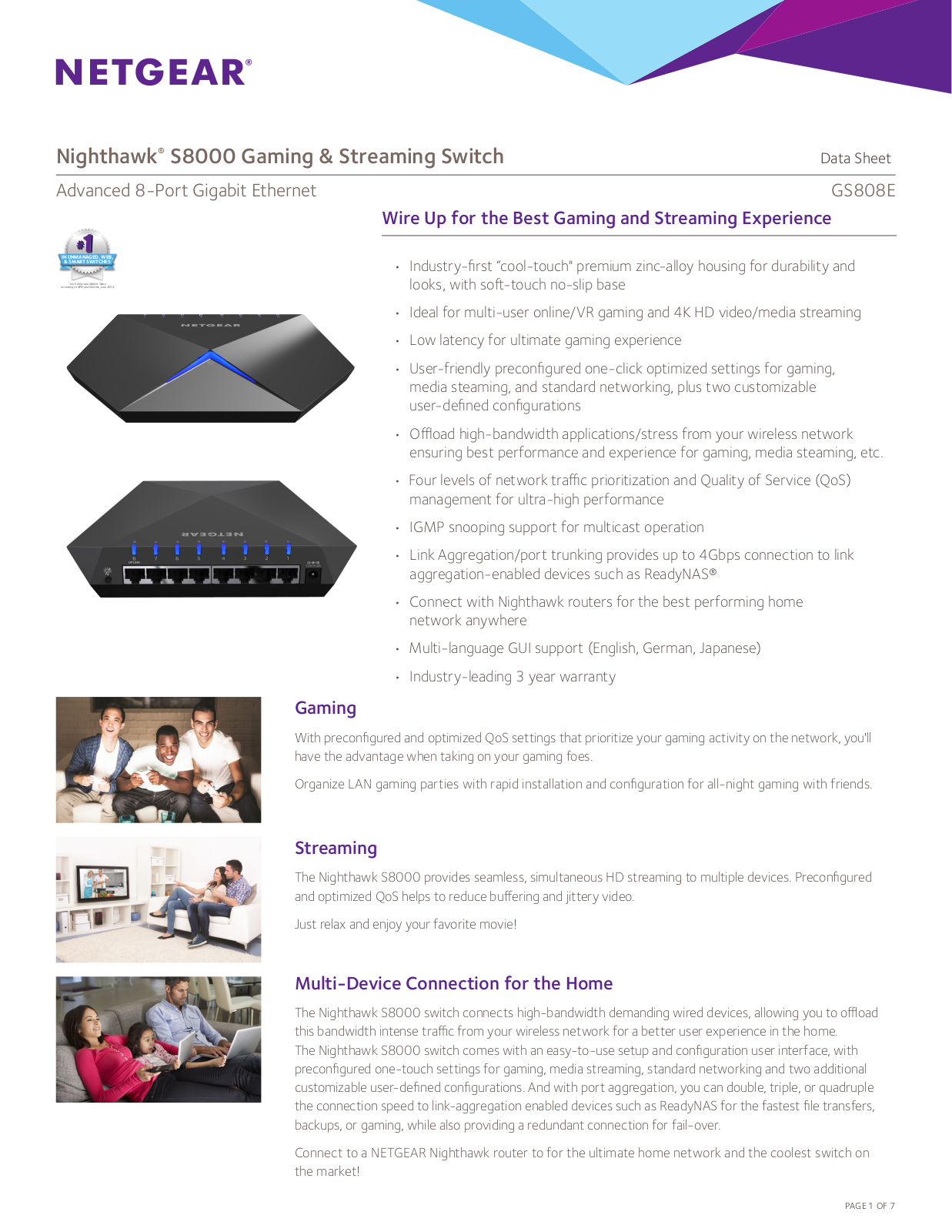 Netgear GS808E Data Sheet