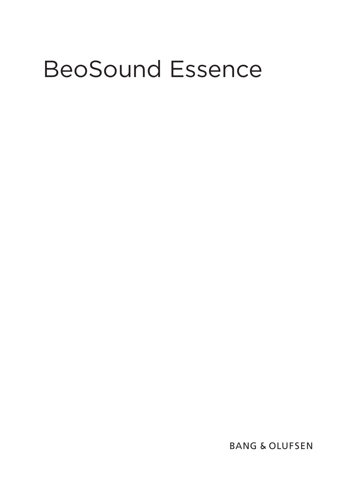 Bang & Olufsen BeoSound Essence User Manual