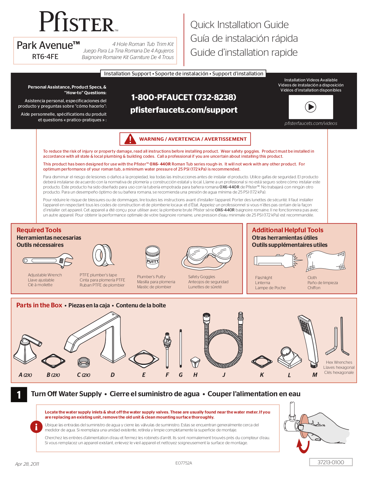 Pfister 38028-0100 User Manual