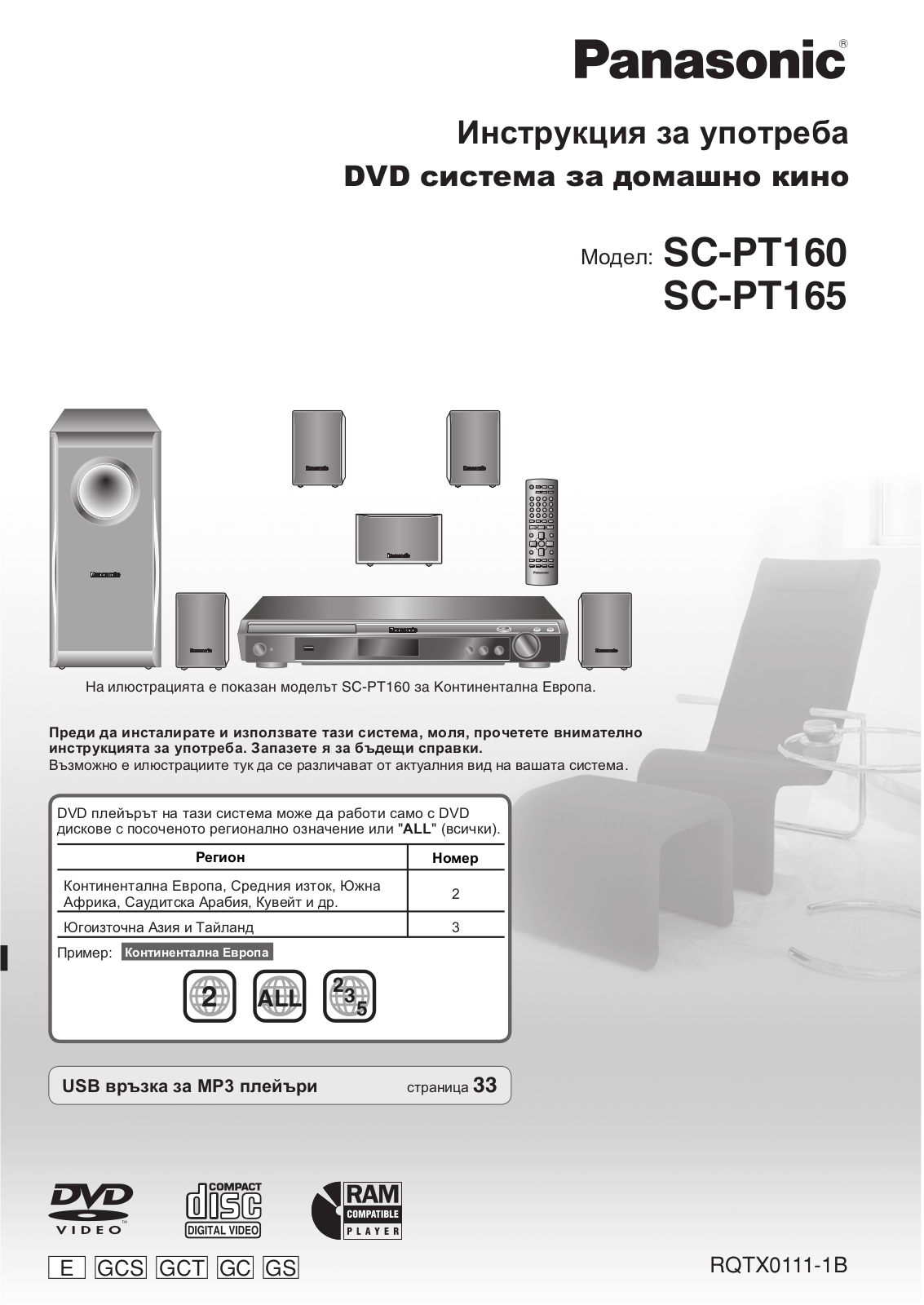 Panasonic SC-PT160, SC-PT165 User Manual