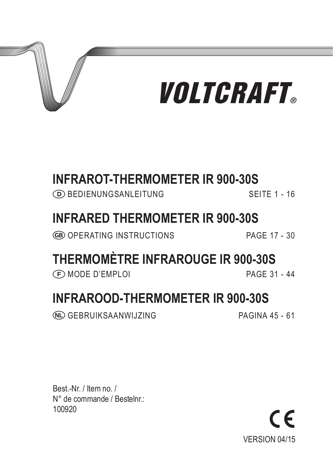 VOLTCRAFT IR 900-30S User guide