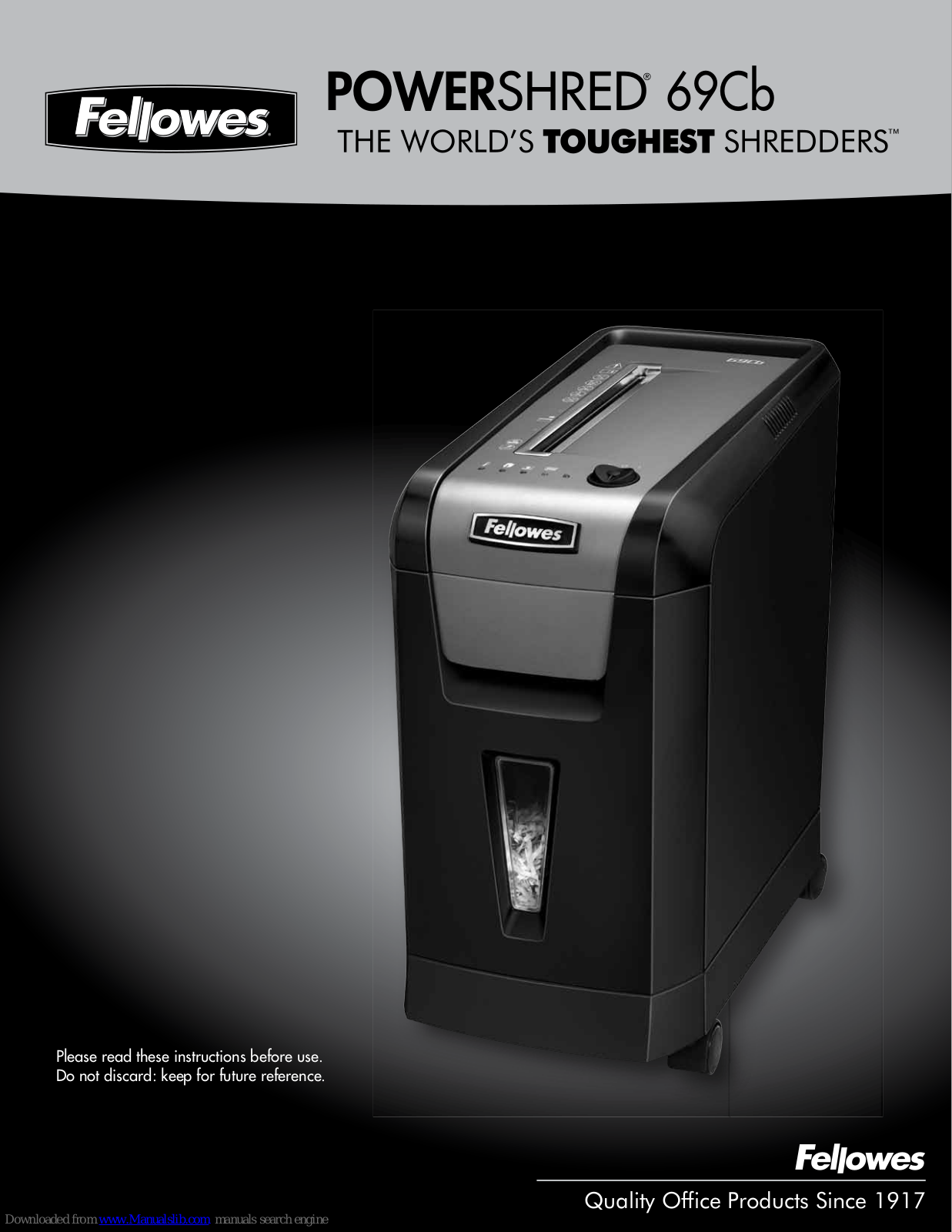 Fellowes POWERSHRED 69Cb User Manual - ManualMachine.com