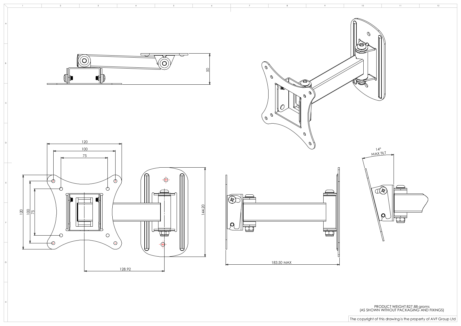AVF NEX1123 Dimensions - ManualMachine.com