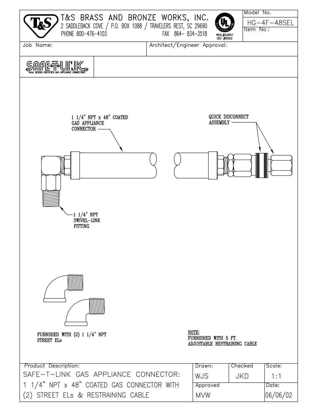 T&S Brass HG-4F-48SEL User Manual