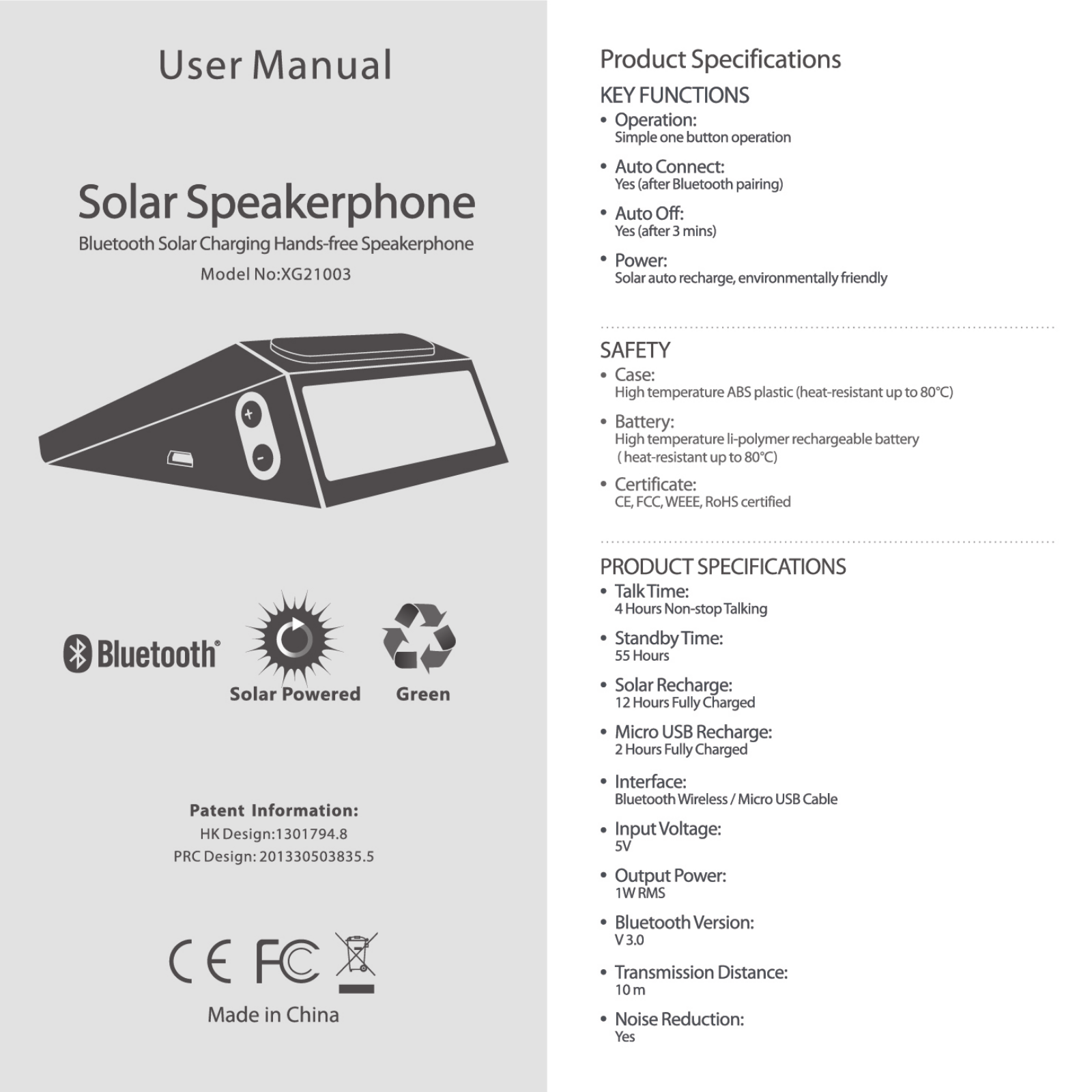 Xoopar XG21003 User Manual