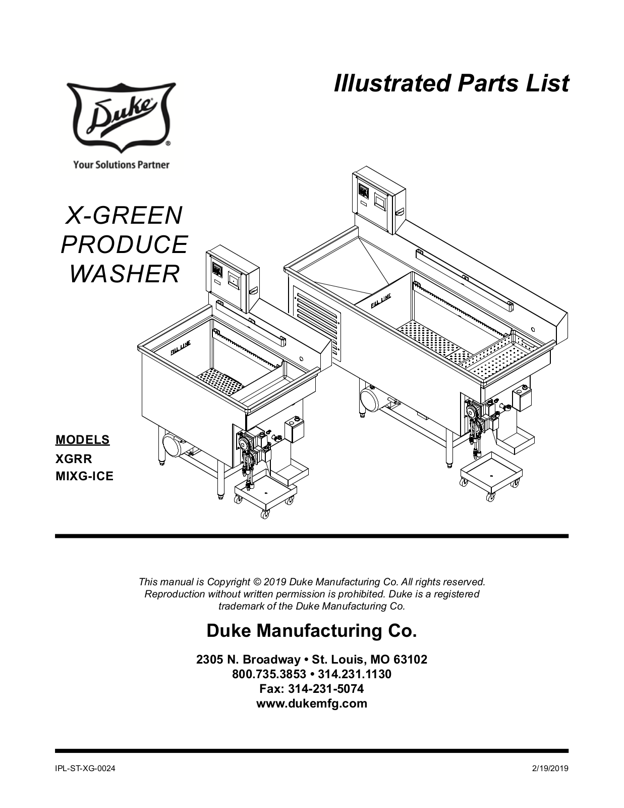 Duke MIXG-ICE Parts List