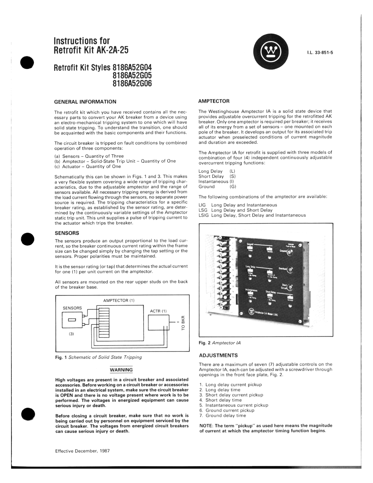 Westinghouse AK-2A-25 User Manual