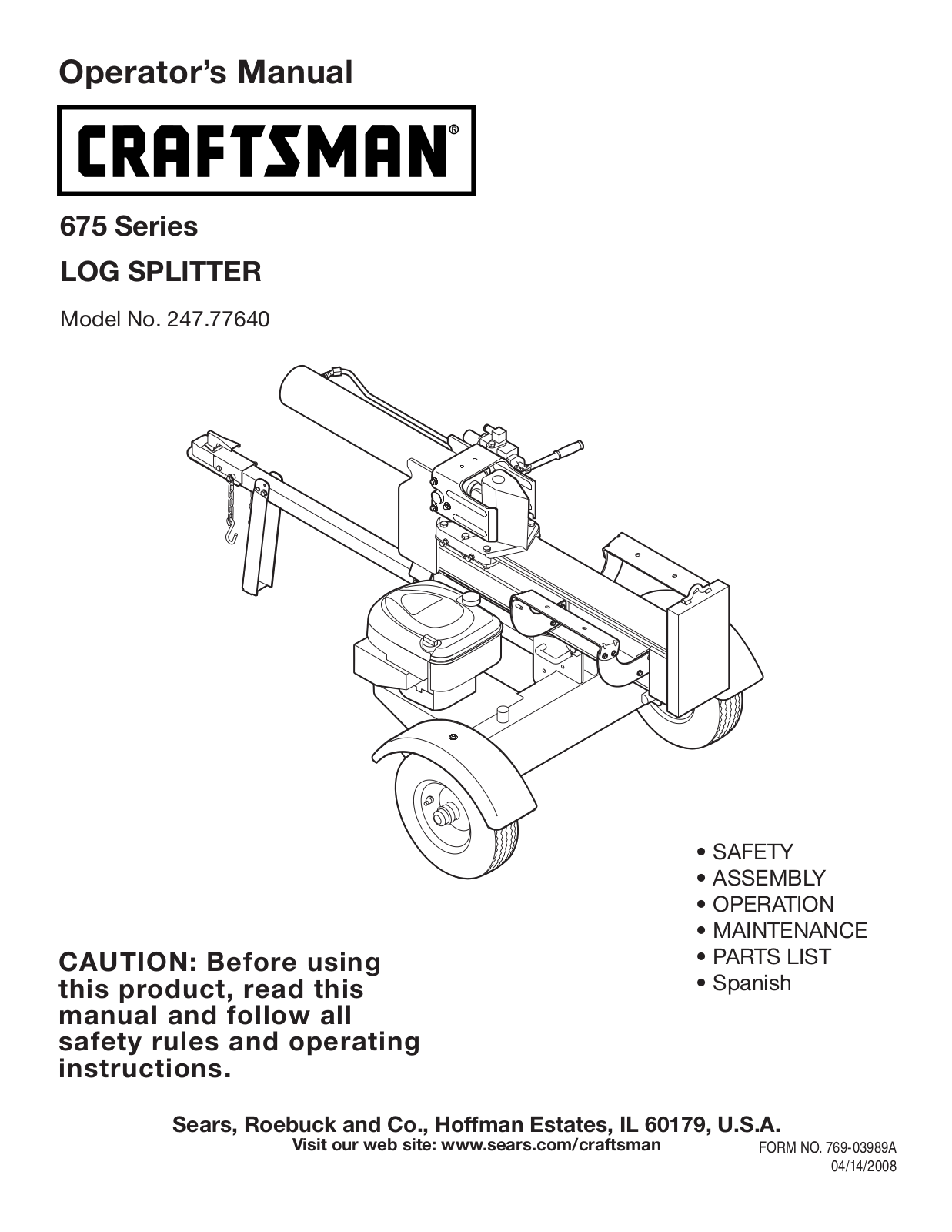 Sears 247.7764 User Manual