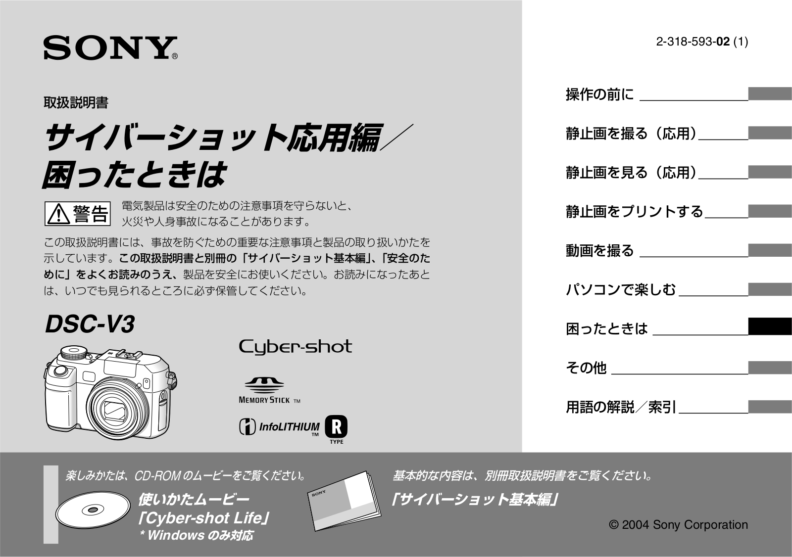 Sony CYBER-SHOT DSC-V3 User Manual