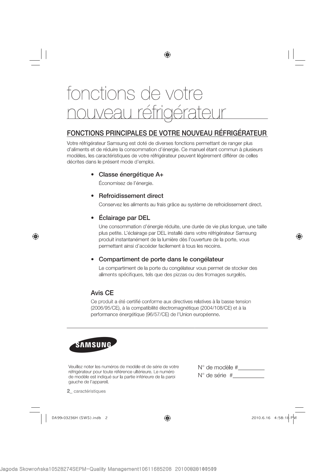 Samsung RL43THCTS, RL43THCSW, RL29THCSW, RL39THCTS, RL39THCSW QUICK GUIDE