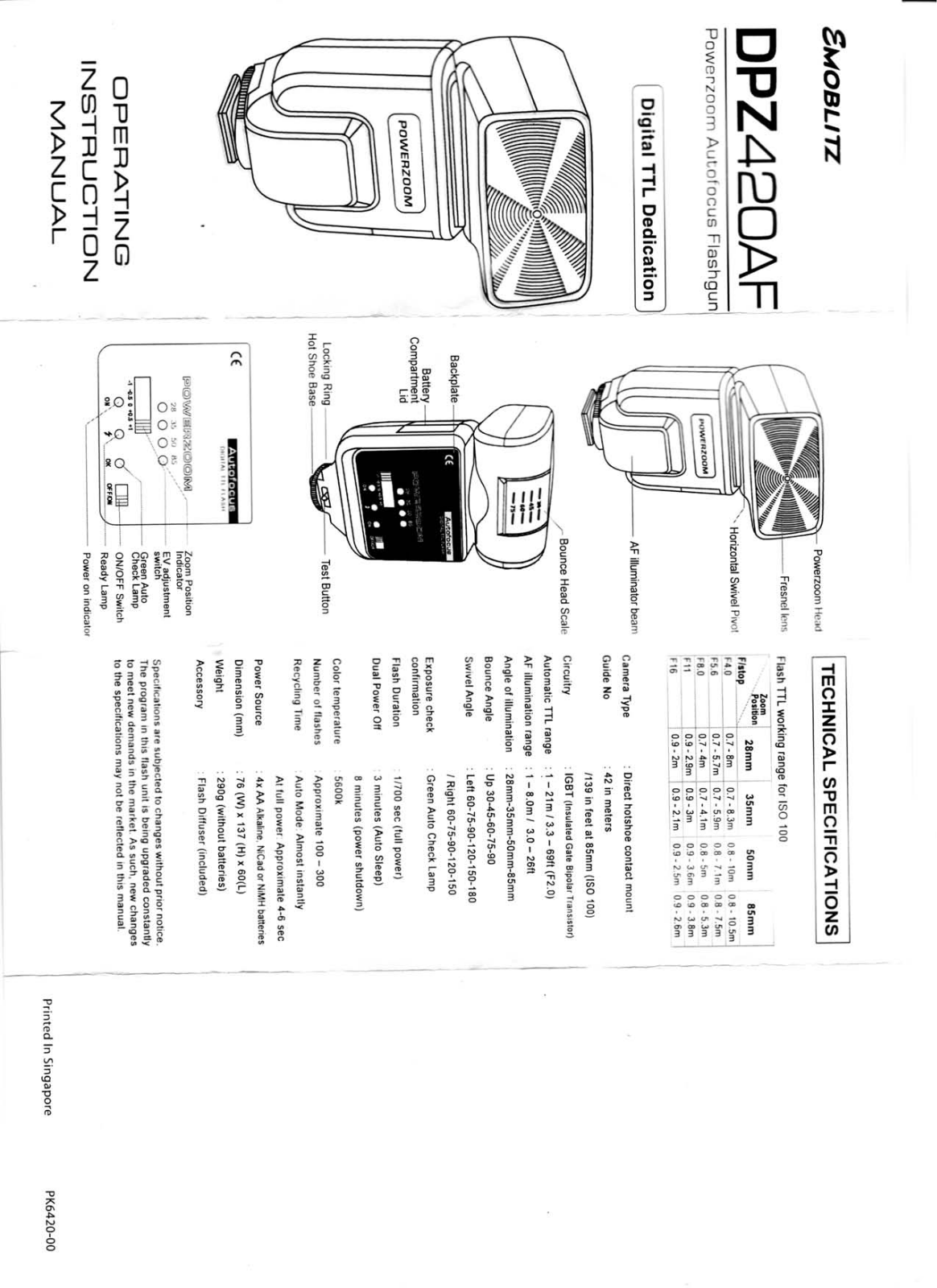 RPS RS-DPZ420AF-N, RS-DPZ420AF-C User manual