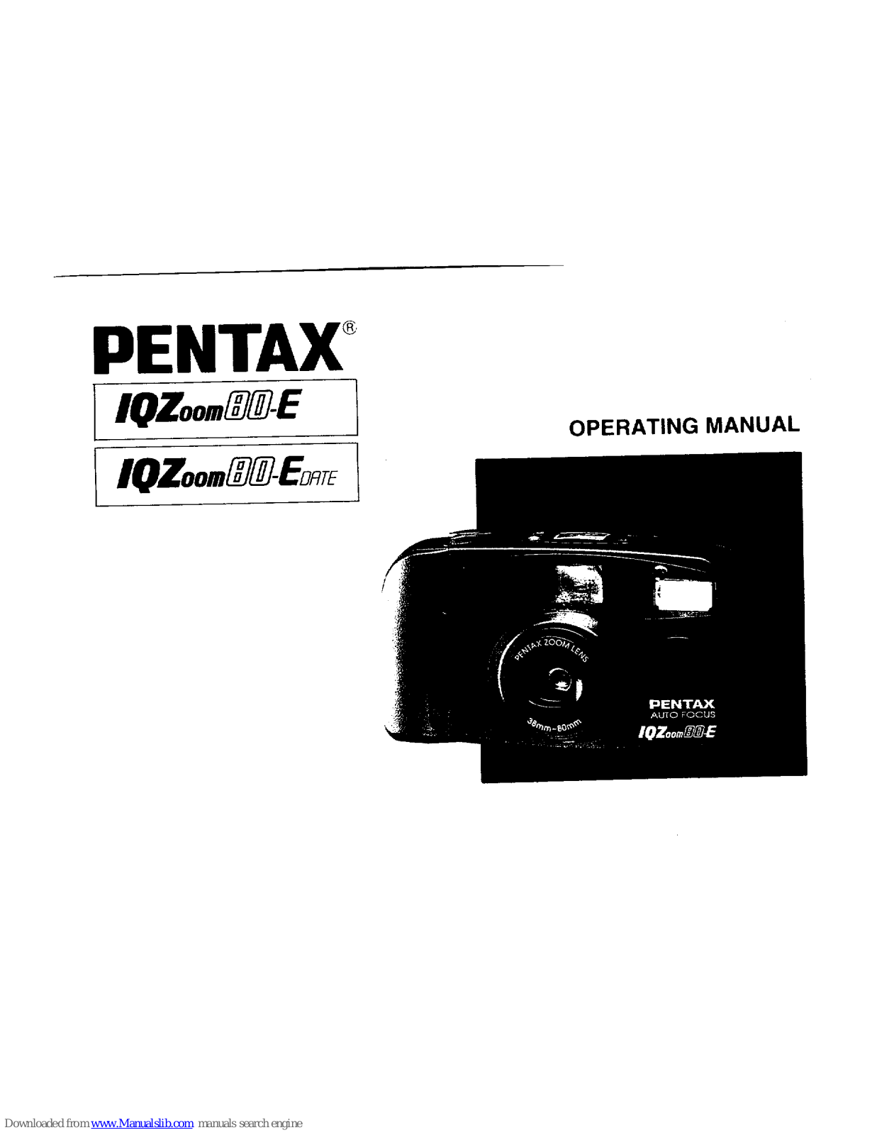 Pentax IQZoom 80-E Date Operating Manual