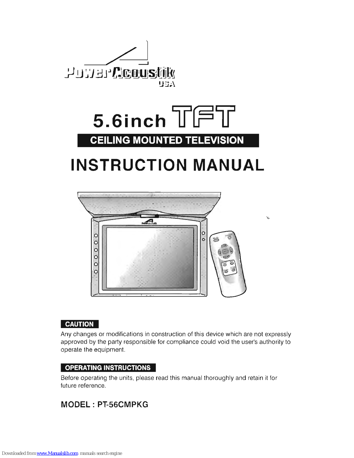 Power Acoustik PT-56CMPKG Instruction Manual