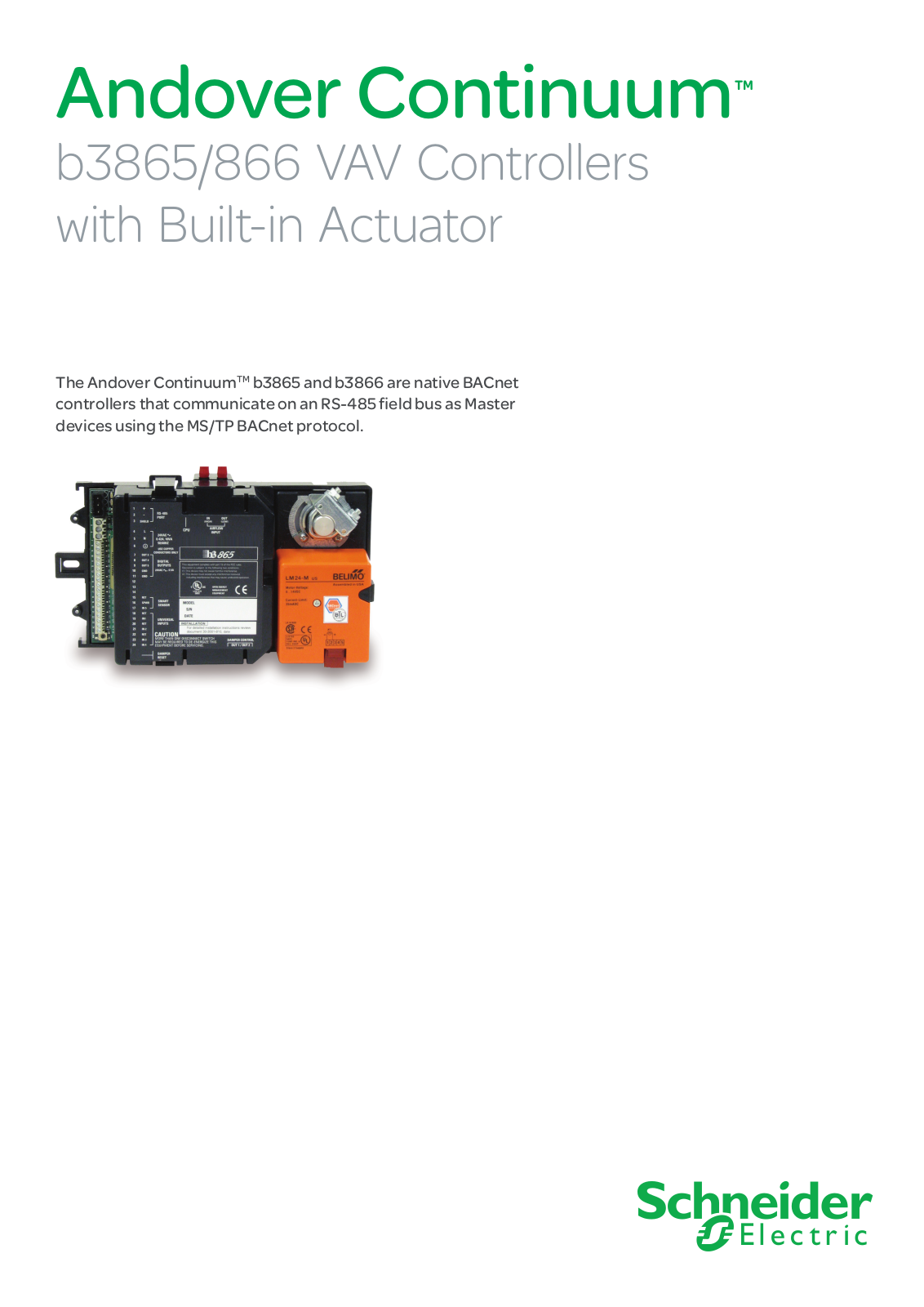 Schneider Electric b3865, 866 Data Sheet