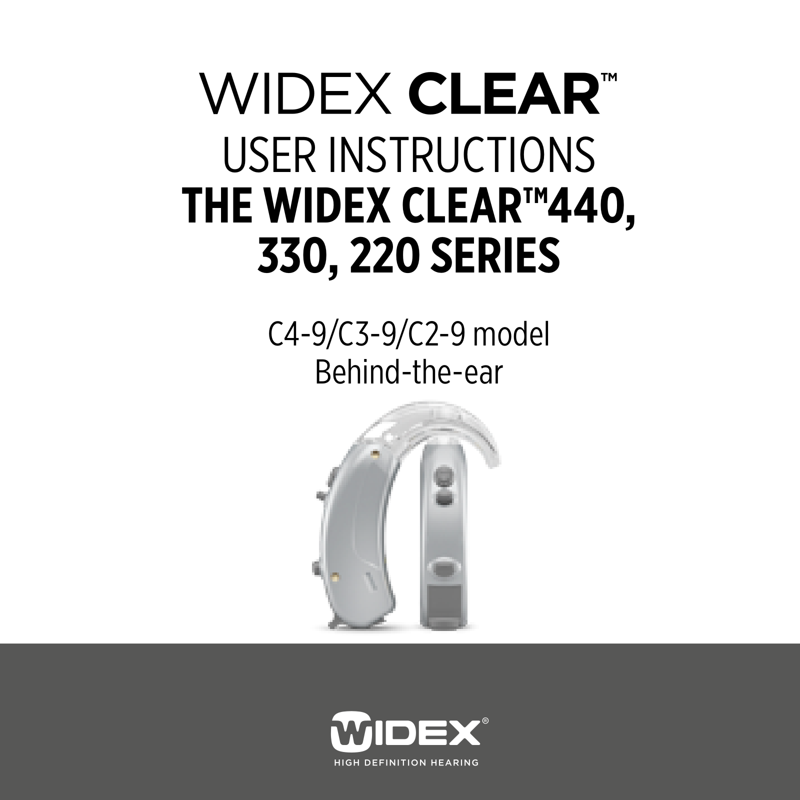 Widex C-9 User Manual