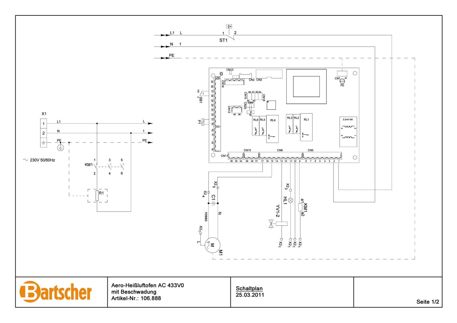 BARTSCHER 106888 User Manual