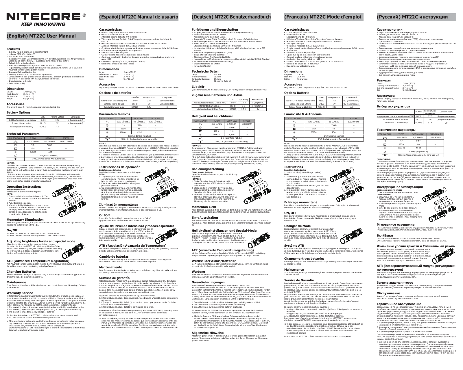 Nitecore MT22C User Manual