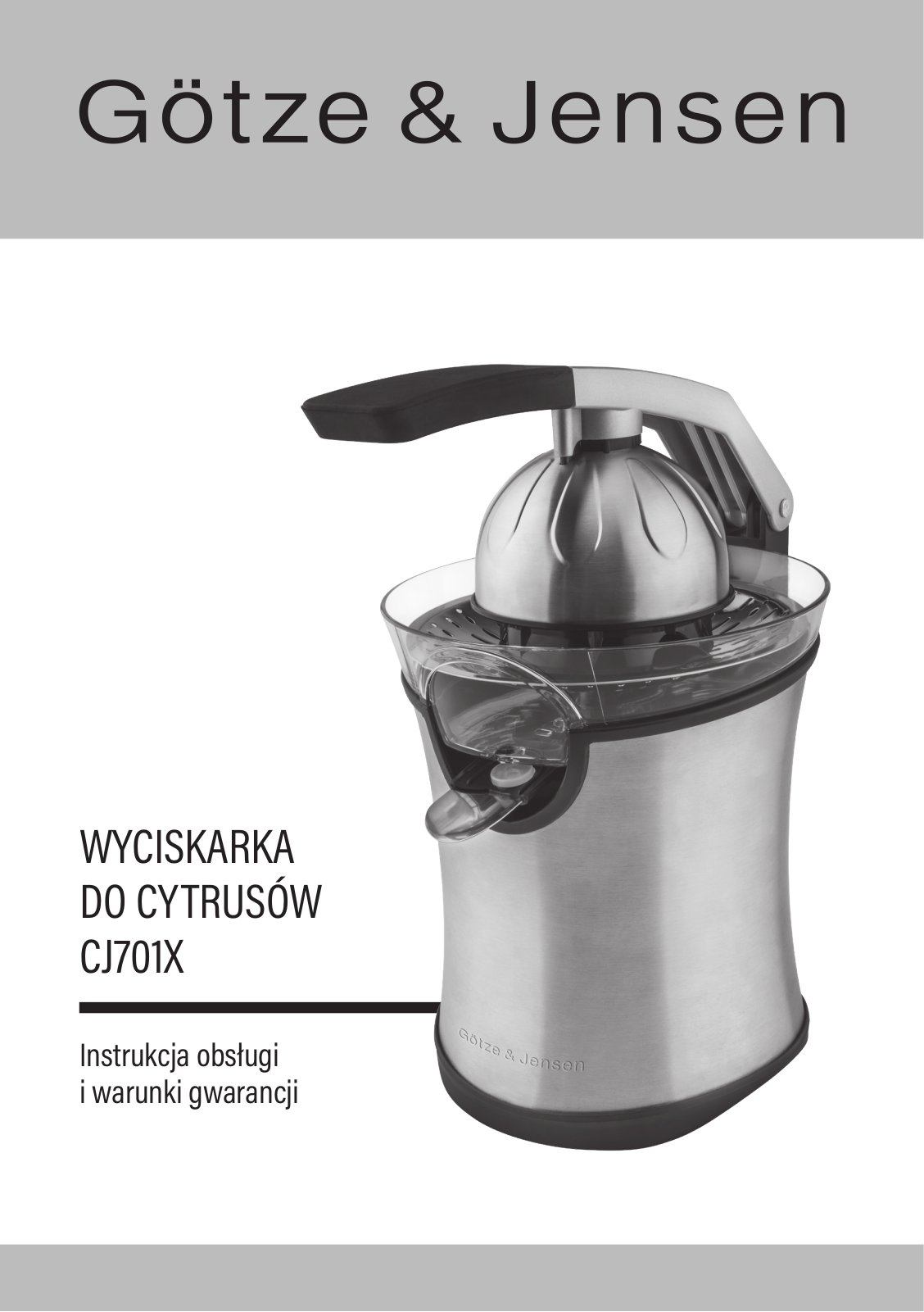 GOTZE & JENSEN CJ701X User guide - ManualMachine.com
