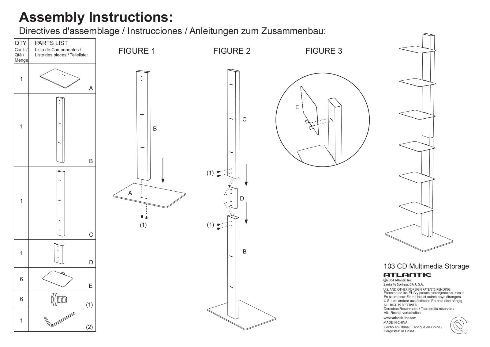 Atlantic CD Multimedia Storage 103 User Manual